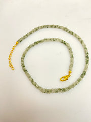 Handcrafted Artisanal Twisted Green Strawberry Quatrz Beads Necklace