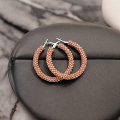 Handcrafted Artisanal Rhodochrosite Beads Earrings