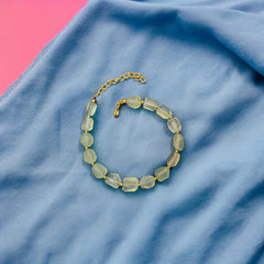 Handcrafted Artisanal Prehnite Tumble Bracelets