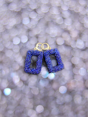 handcrafted artisanal lapis lazuli beads earrings