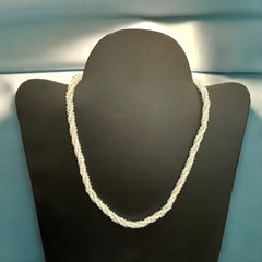 Handcrafted Artisanal Twisted White Topaz Beads Necklace