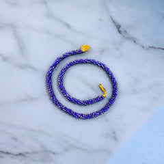 Handcrafted artisanal lapis lazuli beads twisted necklace