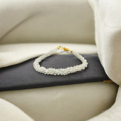 Handcrafted Artisanal Twisted White Topaz Bracelets